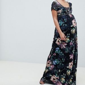 Little Mistress Maternity cap sleeve maxi- SZ 6